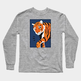 Cute Tiger Cub Vintage Illustration Long Sleeve T-Shirt